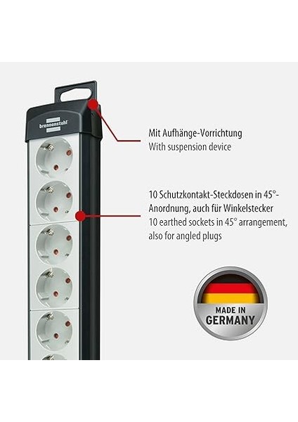 Premium-Line Serisi 10 Soketli 3 Metre Kablolu Anahtarlı Priz fiyatları