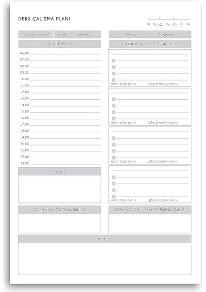 Tanıtım Masaüstü Ders Çalışma Planlayıcı | 60 Yaprak | 17X24 cm | Günlük &amp; Haftalık Program Defteri | Öğrenci Planlama Bloknotu fiyatları