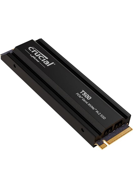 T500 1tb Gen4 Nvme M.2 Dahili Oyun SSD Soğutuculu, 7300 Mb/s'ye Kadar, Playstation 5 Uyumlu + 1mo Adobe cc Tüm Uygulamalar - CT1000T500SSD5