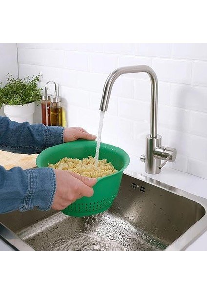 Yeşil Mutfak Süzgeci, 24 cm Çap, 30 cm Genişlik, Çift Kulplu, Bulaşık Makinesinde Yıkanabilir fırsatları