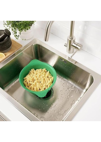 Yeşil Mutfak Süzgeci, 24 cm Çap, 30 cm Genişlik, Çift Kulplu, Bulaşık Makinesinde Yıkanabilir indirimleri