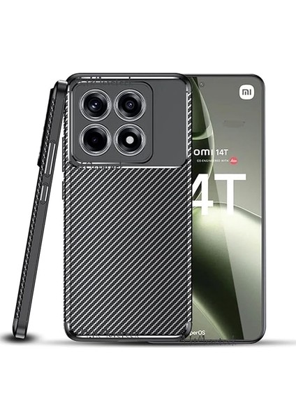 Mi 14T Pro Kılıf Kamera Korumalı Karbon Desenli Uzun Ömürlü Renk Atmaz Koruyucu Silikon Kapak fiyatları