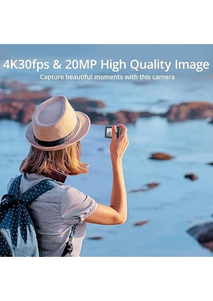 Brave 7 Aksiyon Kamerası, Ipx8 Su Geçirmez Yerel 4K 20MP Wifi Cam Dokunmatik Ekranlı Eıs 2.0 Yakınlaştırma Desteği Harici Mikrofon Ses Kontrolü Vlog Kamerası - Gri modelleri