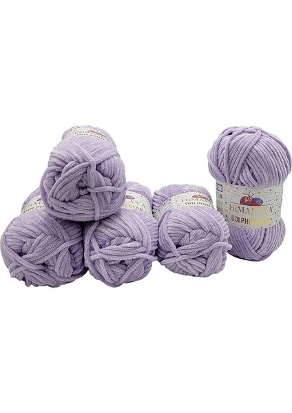 Export 5 x 100 Gram Himalaya Dolphin Star Örgü Yünü, Simli Bebek Yünü, 500 Gram Yün Süper Hacimli (Leylak 92105)