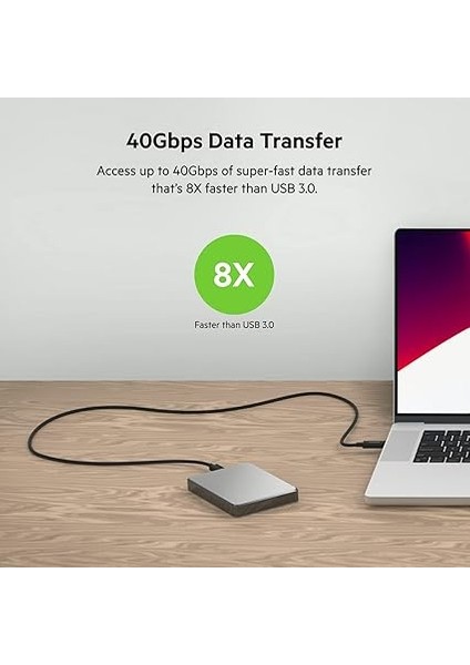 Active Thunderbolt 4 Kablo (2m 6.6ft), 100W Güç Dağıtımı Pd Etkinleştirilmiş USB Tip C Bağlantısı, USB 4 Uyumlu ve Daha Fazlasıyla Uyumlu, Siyah fiyatları