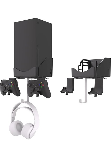 Xbox Series x Duvar Tutucu, Xbox Series x Konsolu ve Kumanda ve Kulaklık Için Tutucu, Kaymaz Matlı Tutucu, USB Kablosu Için Şarj Bölmesi, Siyah, Normal, Batonlu Şemsiye