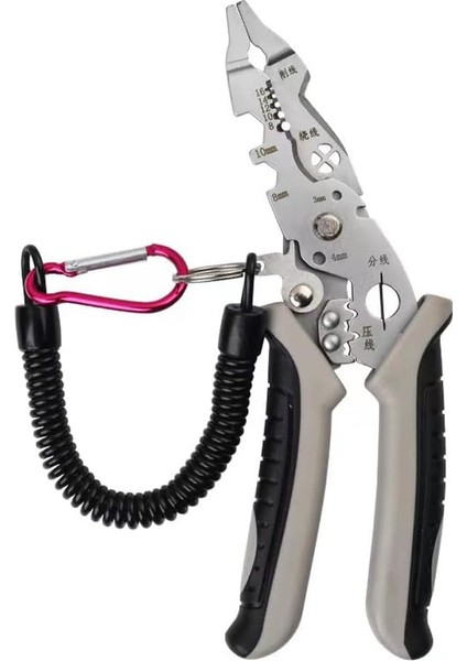 Çok Işlevli Kablo Soyucu Profesyonel Kablo Soyma Aleti Taşınabilir Elektrik Kablosu Kesici Elektrikçi Sıkma Pensesi Metal Kilitli Toka ile Ev Aletleri Bakımı Için