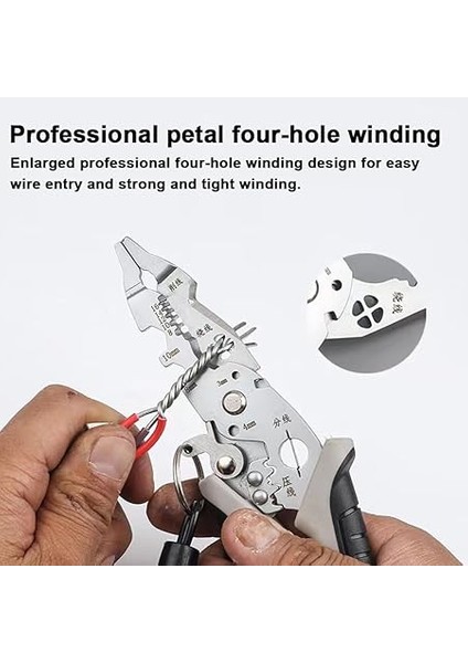 Çok Işlevli Kablo Soyucu Profesyonel Kablo Soyma Aleti Taşınabilir Elektrik Kablosu Kesici Elektrikçi Sıkma Pensesi Metal Kilitli Toka ile Ev Aletleri Bakımı Için modelleri