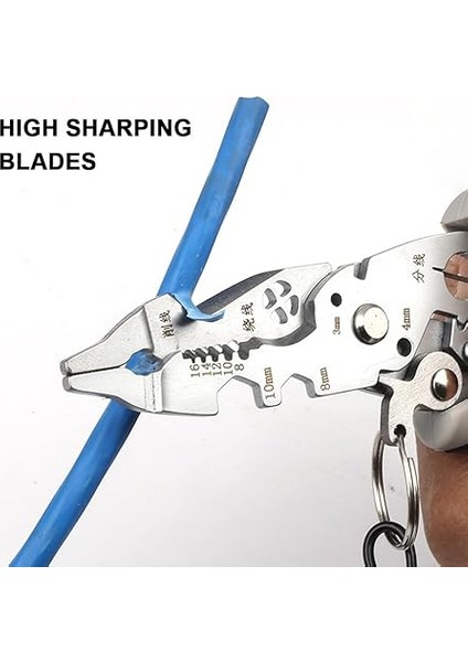 Çok Işlevli Kablo Soyucu Profesyonel Kablo Soyma Aleti Taşınabilir Elektrik Kablosu Kesici Elektrikçi Sıkma Pensesi Metal Kilitli Toka ile Ev Aletleri Bakımı Için indirimleri