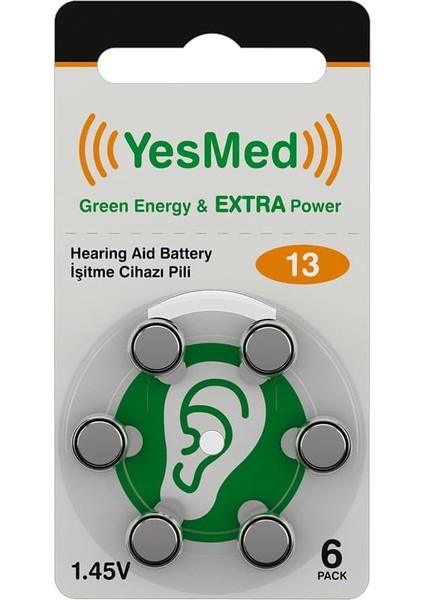 Extra Power 13 Numara Işitme Cihazı Pili (10 Paket x 6 Adet = 60 Adet Pil) fiyatları