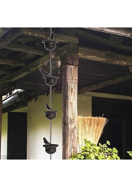 Suyu Zinciri, Kuş, Çatı Oluğu Zinciri, Yağmur Gideri, Yağmur Oluğu Zinciri, Çatı Olukları Için Yağmur Zinciri, 2,4 M Yağmur Çanı, Sabitlenmiş Askılı ve Suyu Tahliye Etmek Için 8 Kuş fırsatları