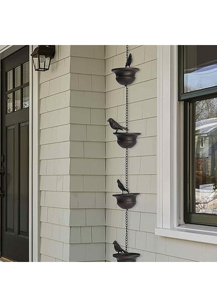 Suyu Zinciri, Kuş, Çatı Oluğu Zinciri, Yağmur Gideri, Yağmur Oluğu Zinciri, Çatı Olukları Için Yağmur Zinciri, 2,4 M Yağmur Çanı, Sabitlenmiş Askılı ve Suyu Tahliye Etmek Için 8 Kuş indirimleri