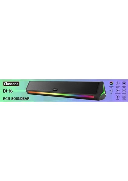 Dj-16 Rgb Işıklı, Bluetooth, Kablosuz Soundbar,hoparlör fırsatları
