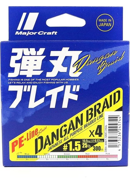 Craft Dangan Braid Ip Db4 Pe 1.5/0.17MM/25LB/10.5KG/300 Metre Green