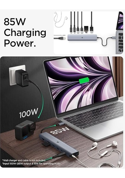 Arcdock 85W Güç Adaptörü 9in1 Usb-C Multi Hub / Çoklayıcı 9 Port / 4K 60hz / Ethernet 1gbps / MacBook PD2306 Space Gray - ACA06388 indirimleri