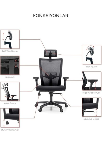 Office Vintage Toplantı Koltuğu | Çalışma Koltuğu | Ofis Koltuğu | Yükseklik Ayarlı Kolçak | Plastik Ayak modelleri