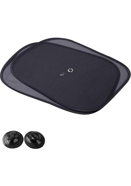 Araç Oto Yan Cam Vantuzlu Güneşlik Perde Seti (2 Parça) - Oto Güneş Koruması, Sıcaklık Azaltıcı ve Uv Işınlarına Karşı Koruyucu