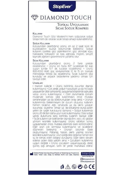 Diamond Touch Göz Maskesi - 2'li Paket | Soğuk &amp; Sıcak Kullanıma Uygun modelleri