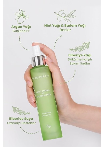 Natural Biberiye Kolay Tarama ve Saç Bakım Sütü 100 ml modelleri