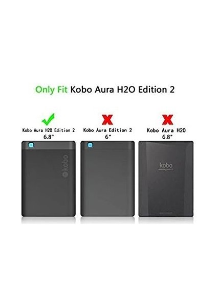 Aura H2O Edition 2 Kılıfı, 2017 Kobo Aura H2O Edition 2 6,8 Inç E Okuyucu Için Otomatik Uyanma/uyuma Özellikli Deri Kılıf (Siyah) fiyatları