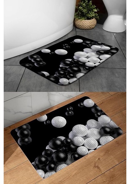 3D Desenli Iç Dış Mekan Kullanıma Uygun Kaymaz Su Emici Üç Katmanlı Abdest Paspası Banyo Paspası (Inci) fırsatları