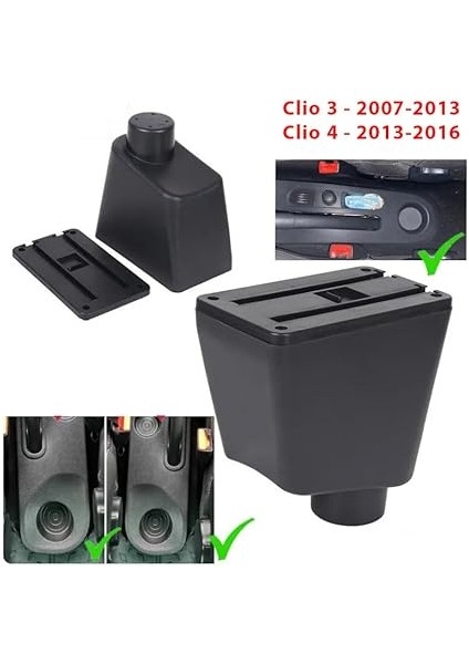 Clio 3 Clio 4 ile Uyumlu 2007-2016 Delmesiz Vidasız Kol Dayama Kolçak fiyatları