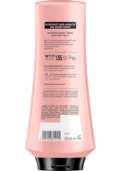 Split Hair Miracle Kırık Uçları Mühürleyen Saç Bakım Kremi 360 ml modelleri