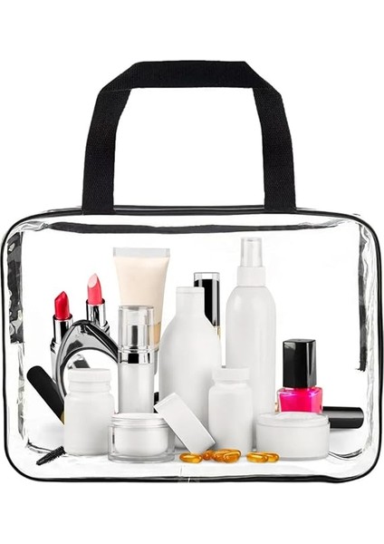 Şeffaf Su Geçirmez Büyük Boy Makyaj Çantası, 1 Adet modelleri