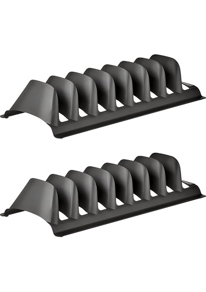 Içi Tencere Tava Kapağı Tabak Düzenleyici Sepet Tabaklık Bulaşıklık Mutfak (Siyah 2'li)