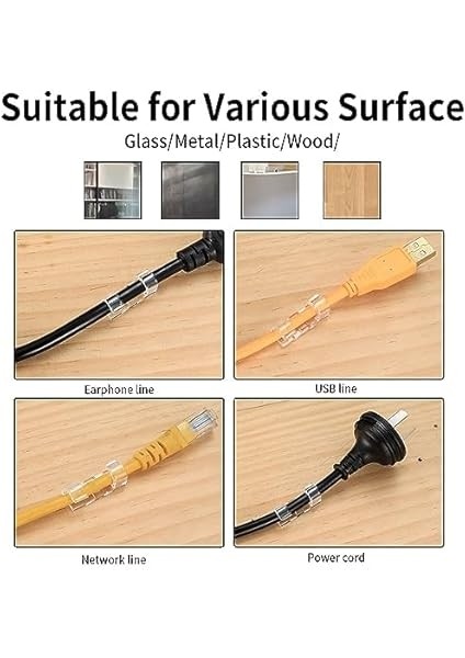 Kablo Sabitleyici ve Düzenleyici Klips 20 Adet, Yapışkanlı Kablo Tutucu Klips, Duvar, Cam ve Fayansa Uygun Kablo Sabitleyici modelleri