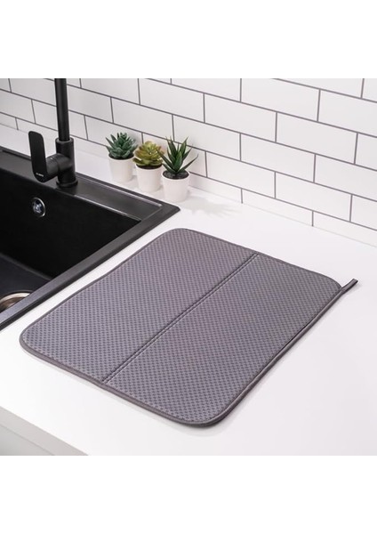 Mutfak Tezgahı Için Bulaşık Kurutma Paspasları, Çeşitli Amaçlar Için Süper Emici Mikrofiber Bulaşık Süzgeci, Şık ve Etkili, Hızlı Kuruyan Bulaşık Matı, 43 cm x 35 Cm, Anhracite