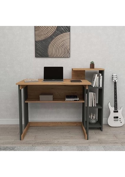 Home Enda Saye 5 Raflı Kitaplıklı Çalışma Masası Atlantik Çam - Antrasit modelleri