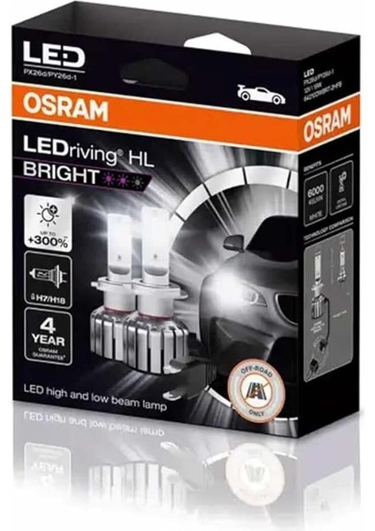 H7 LED Xenon KIT%300 Fazla Işık / 4 Yıl Garantili 12V (2 Adet Far Için)