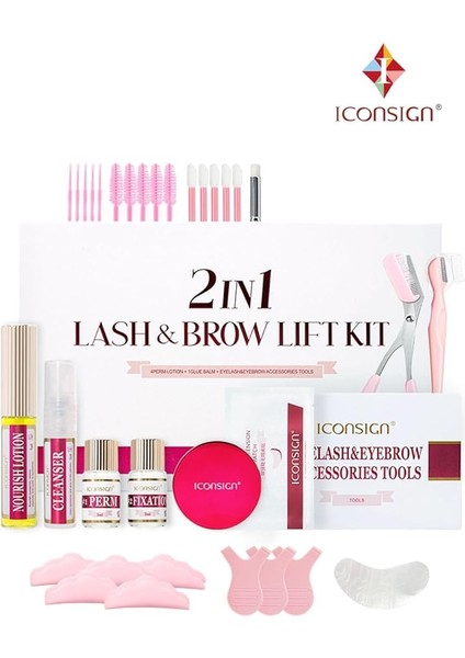 Iconsign 2in1 Yeni Lash Lift,kirpik Lifting,perma ve Kaş Laminasyon Seti(Büyük Set)(Yeni Balm Yapıştırıcılı)
