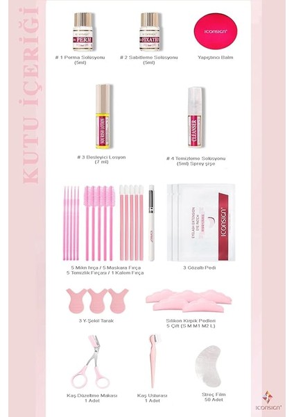 Iconsign 2in1 Yeni Lash Lift,kirpik Lifting,perma ve Kaş Laminasyon Seti(Büyük Set)(Yeni Balm Yapıştırıcılı) modelleri