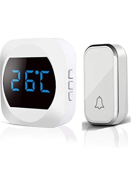 Kinetik 300 Metre Su Geçirmez Dereceli 110DB LED Kapı Zili Beyaz