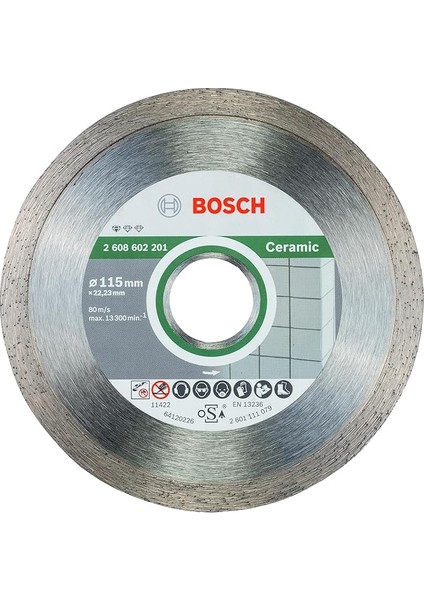 Professional Accessories Elmas Kesme ve Delme Aksesuarları, Disk, Gri, 115X22.23X1.6X7 Mm, 1 Adet