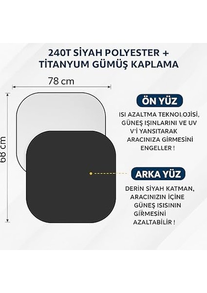 Ön Cam Güneşlik Araba Cam Güneşliği Otomobil Güneşlikleri Araç Gölgelik Oto Içi Katlanır Perdesi Oto Ön Cam Güneşliği 78-68 cm 2 Parça indirimleri