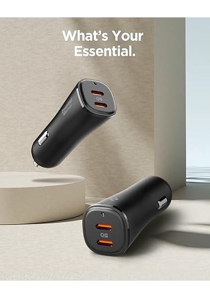 50W Usb-C 2 Port Araç Içi Hızlı Şarj Aleti Samsung Pps Destekli Akım Korumalı Güç Adaptörü iPhone &amp; Android &amp; iPad &amp; MacBook Type-C Pd 3.0 30W + 20W EV502 - ACP08523 fiyatları