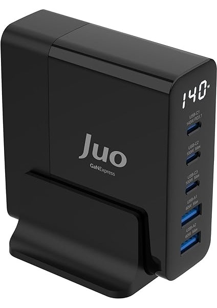 140W Gan Pd 3.1 Masaüstü Hızlı Şarj Cihazı 3 Type-C + 2 Usb-A iPhone &amp; MacBook &amp; Laptop Uyumlu Şarj Aleti modelleri