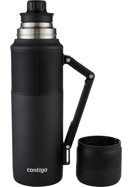 Thermal Bardaklı Çelik Termos 1.2l Siyah