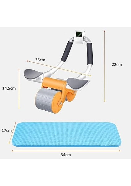 Karın Kası Göbek Eritici Abdominal Ab Roller Telefon Tutuculu Sayaçlı Turuncu fırsatları