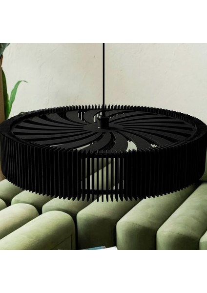 40 cm Ahşap Modern Bolivia Tekli Rustik Bohem Salon Mutfak Hol Avize