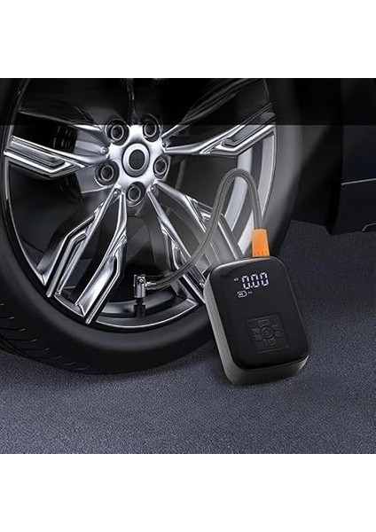 Kompresörü, 150 Psı Dijital Göstergeli Oto Kompresör, Araba, Motosiklet, Bisiklet ve Top Için, Taşınabilir Şarjlı Kullanım, Fener Işığı, 4000 Mah Batarya, 3 Farklı Başlık (Psı,kpa,bar,kg/cm²) modelleri