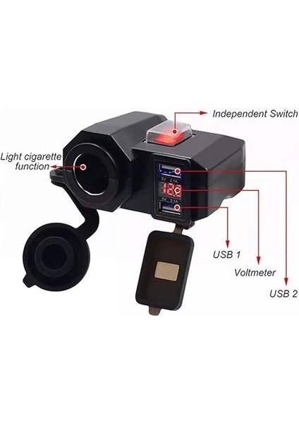 Çift Port USB Şarj/voltmetre ve Çakmak Yuvası modelleri