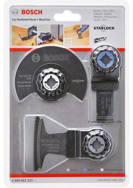 Professional 3 Adet Starlock Daldırmalı Kesim Segment Testere Bıçağı Seti