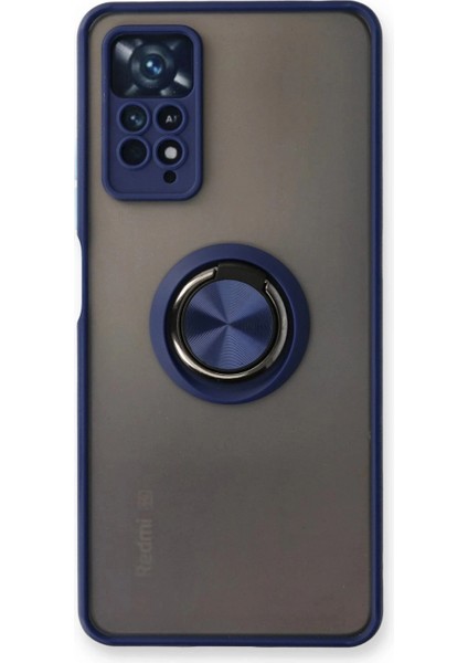 Xiaomi Redmi Note 11 Pro Kılıf Montreal Yüzüklü Silikon Kapak - Lacivert