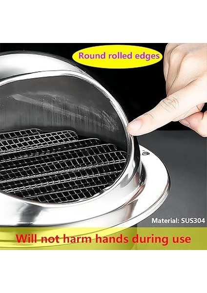 Air Vent 304 Paslanmaz Çelik Boğa Burunlu Dış Havalandırma, Yuvarlak Havalandırma Izgara Ekran Kaputu, Dış Duvar Egzozu Için, Davlumbaz Egzozu, 120 mm fırsatları