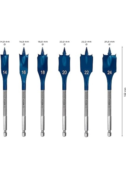 6 x Expert Self Cut Speed Yassı Freze Matkap Seti (Yumuşak Ahşap, Sunta, Çap 14 – 24 Mm, Profesyonel Aksesuar, Matkap/tornavida) modelleri