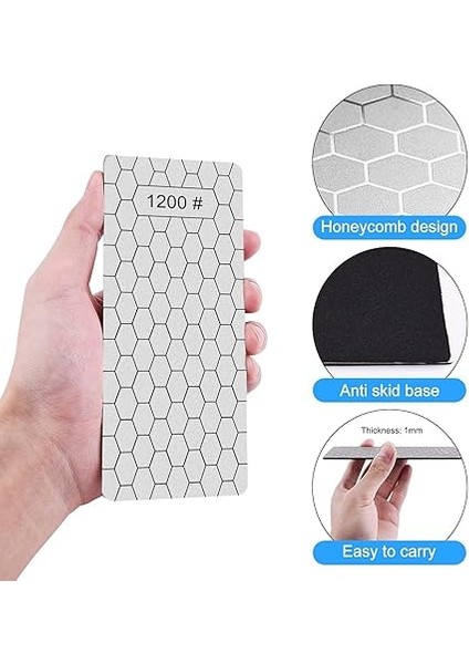 5 Adet Elmas Bileme Taşı Seti, Açılı Bıçak, Petek Yüzeyi, Bileme Plakası, Mutfak Aletleri, Dış Mekan Için, 400/600/800/1000/1200 Granülasyon modelleri